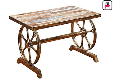 میز چای 4ft * 2ft تخته سه لا / چدن قهوه صنعتی با طراحی چرخ