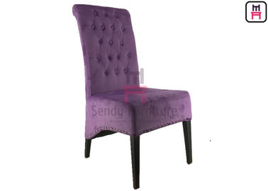 دارای دکمه صندلی ناهار خوری فلزی مخملی Tufted Back Back for Restaurant Hotel