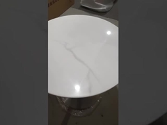 پایه لاله طلایی برس خورده با میز قهوه مرمری / پایه میز ترومپت